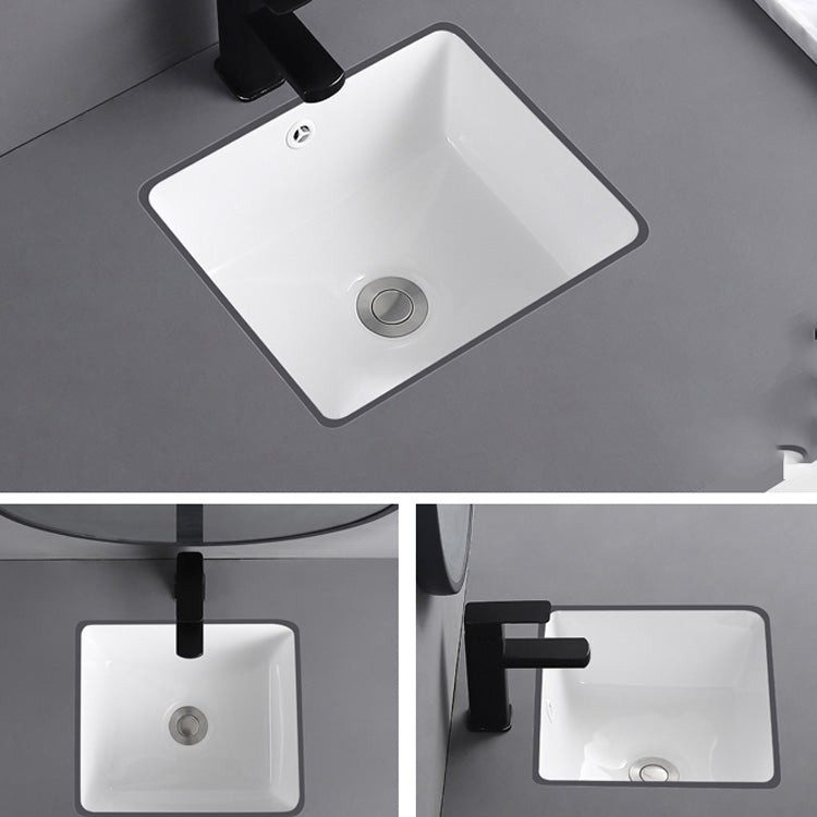 Undermount Bathroom Sink Square Overflow Drain Assemble Sink with Faucet