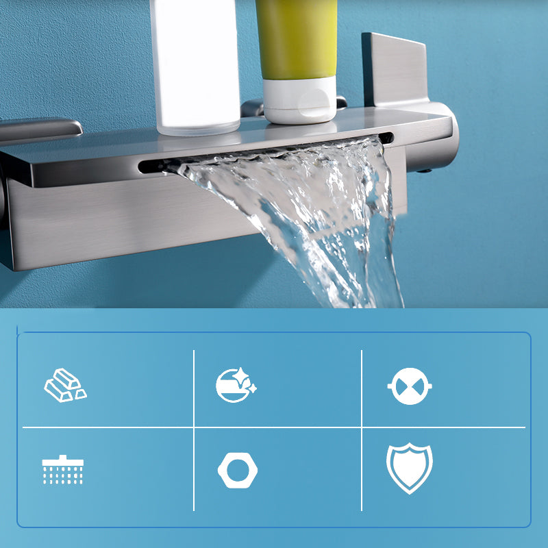 Modern Tub Faucet Trim Copper with Handheld Shower Wall Mount Bath Filler