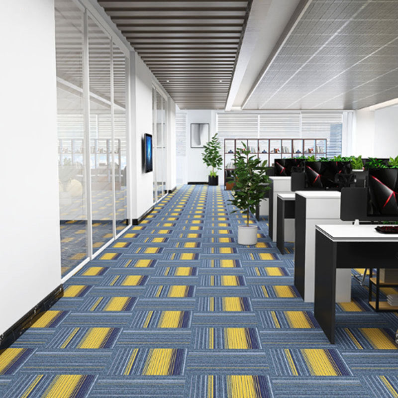 Indoor Carpet Tiles Geometric Print Level Loop Office Carpet Tiles