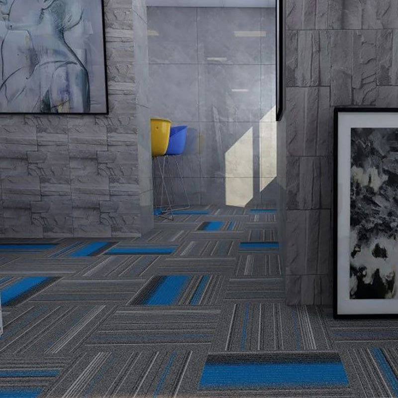 Indoor Carpet Tiles Geometric Print Level Loop Office Carpet Tiles