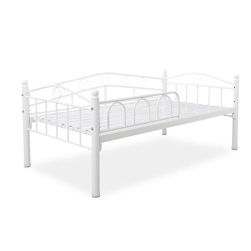 Industrial Nursery Bed with Guardrail Metal Nursery Crib in White