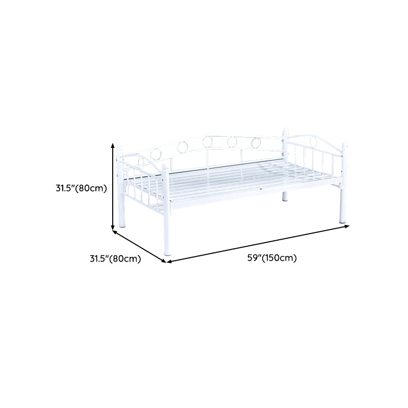 Industrial Nursery Bed with Guardrail Metal Nursery Crib in White