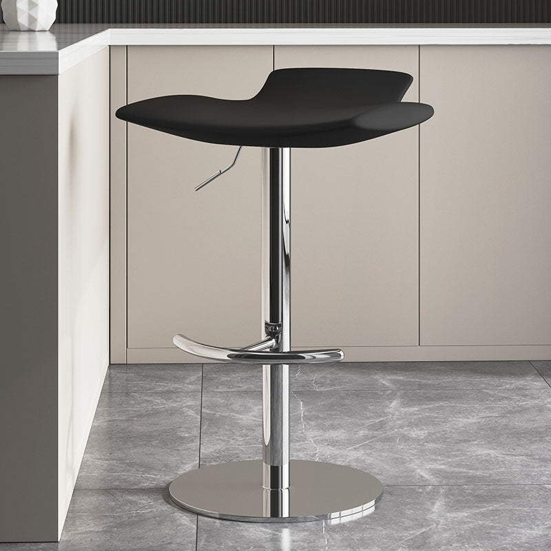 Adjustable Armless Swivel Barstools Saddle Seat Bar Stool with Chrome Base