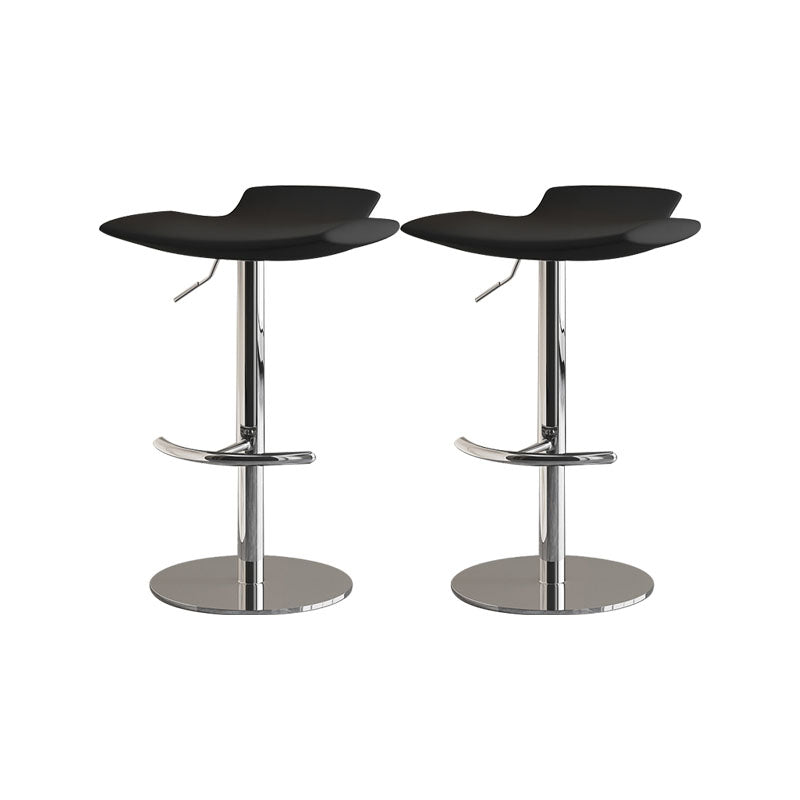 Adjustable Armless Swivel Barstools Saddle Seat Bar Stool with Chrome Base