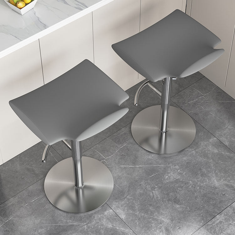 Adjustable Armless Swivel Barstools Saddle Seat Bar Stool with Chrome Base