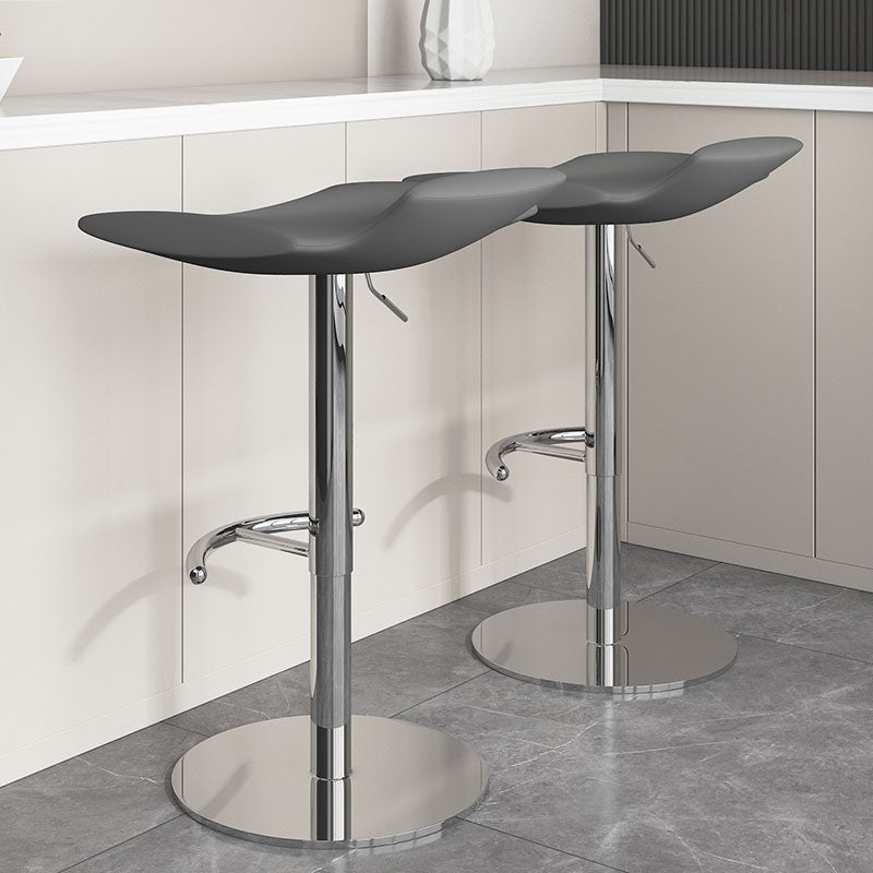 Adjustable Armless Swivel Barstools Saddle Seat Bar Stool with Chrome Base