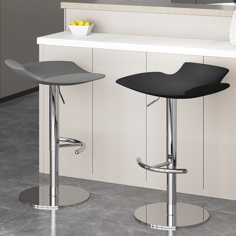 Adjustable Armless Swivel Barstools Saddle Seat Bar Stool with Chrome Base