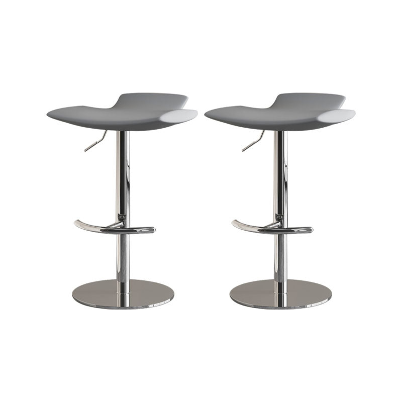 Adjustable Armless Swivel Barstools Saddle Seat Bar Stool with Chrome Base