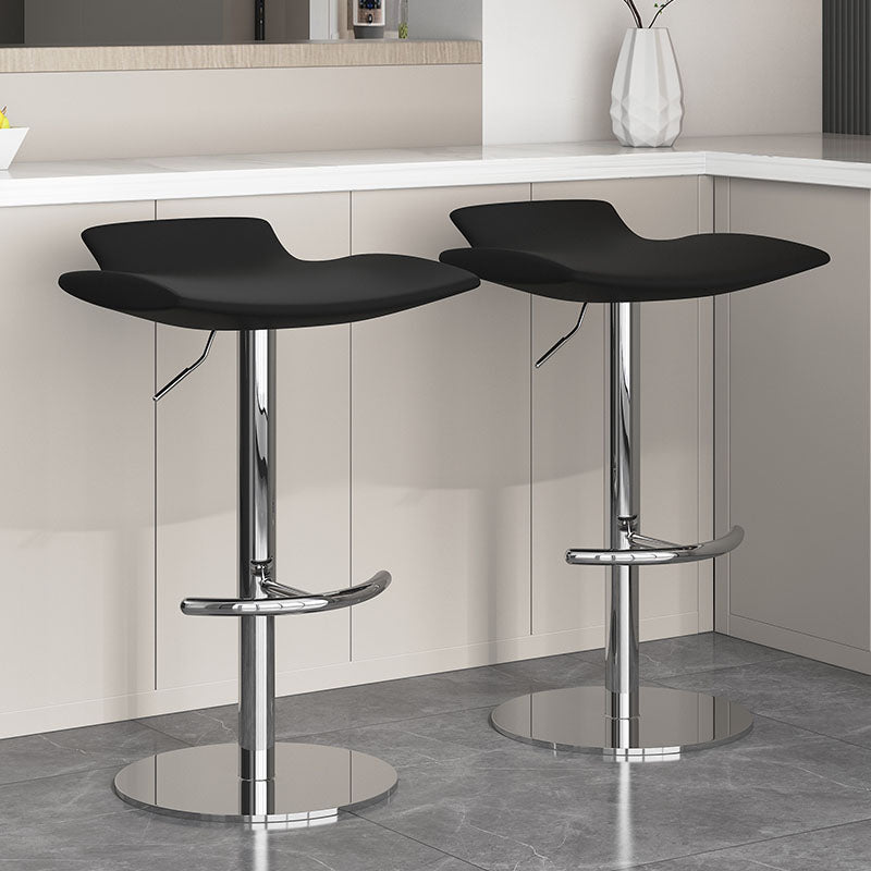 Adjustable Armless Swivel Barstools Saddle Seat Bar Stool with Chrome Base