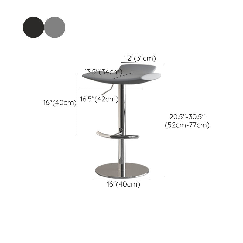 Adjustable Armless Swivel Barstools Saddle Seat Bar Stool with Chrome Base