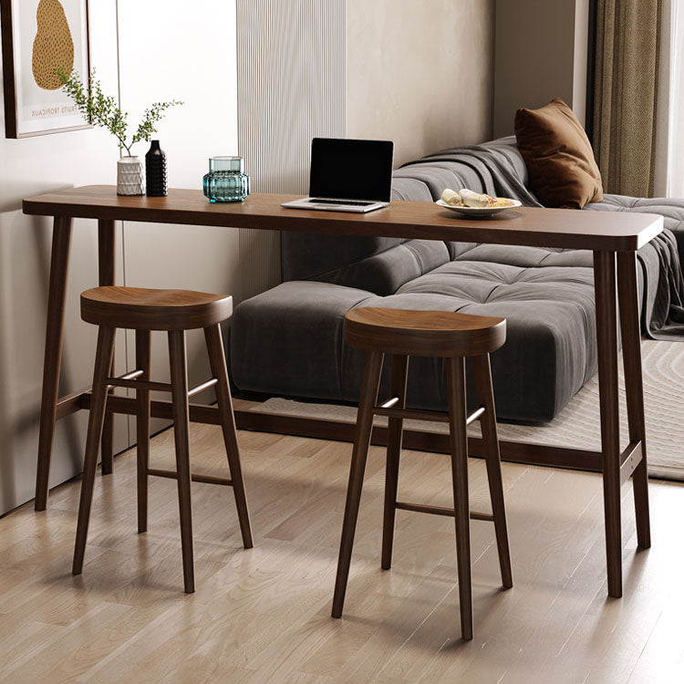 Rectangle Indoor Bar Dining Table Solid Wood Bar Stool Table