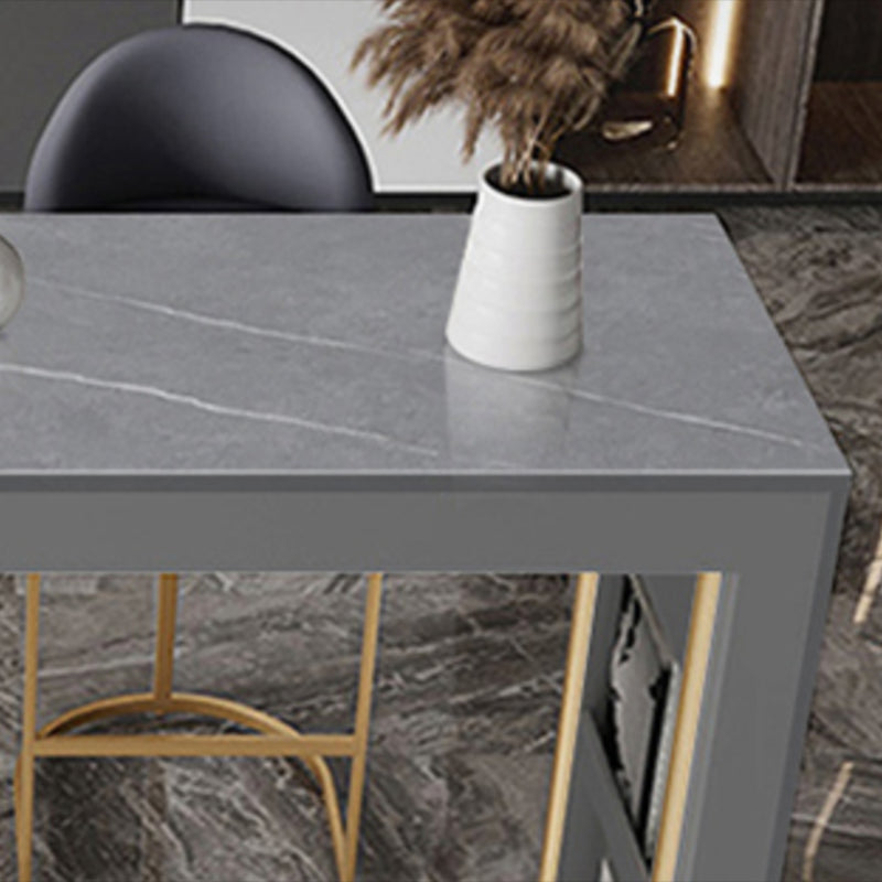 Modern Rectangle Stone Counter Table 1/3 Pieces Bar Table Set for Kitchen