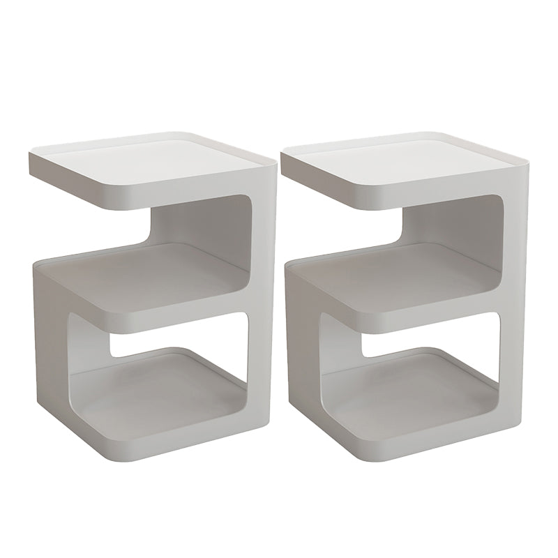 Modern Metal Bed Nightstand Open Storage Night Table for Bedroom