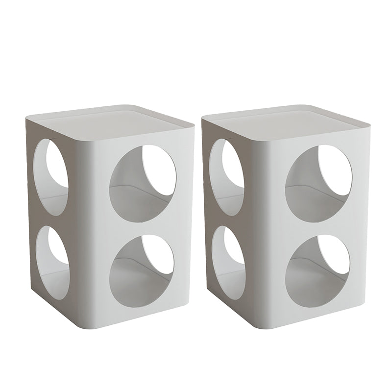 Modern Metal Bed Nightstand Open Storage Night Table for Bedroom