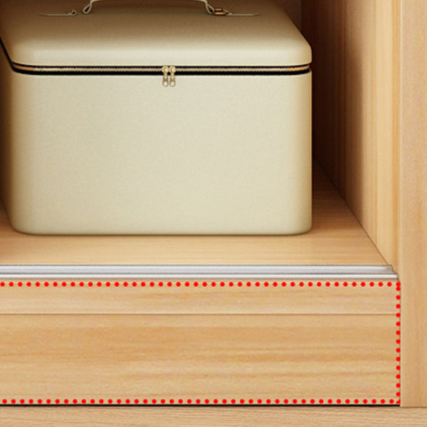 Wood Frame Wardrobe Freestanding Wardrobe Armoire with Shelves and Clothes Rail