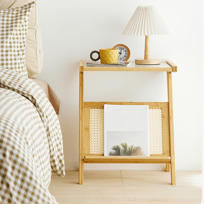 14" Wide Contemporary Corner Table Clear Rectangular Side Table