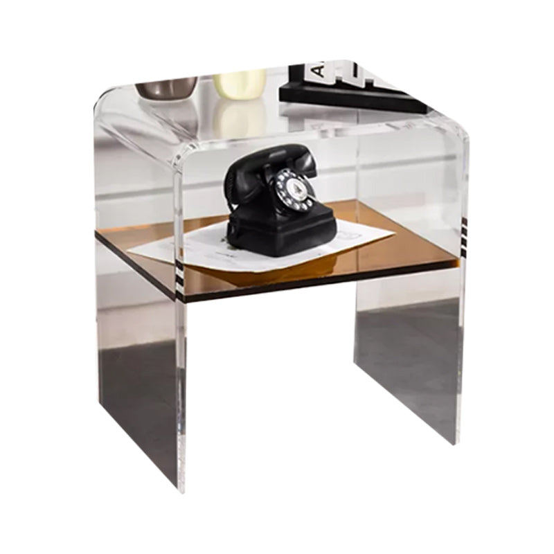 12" Wide Glam Corner Table Acrylic Storage Accent Side Table