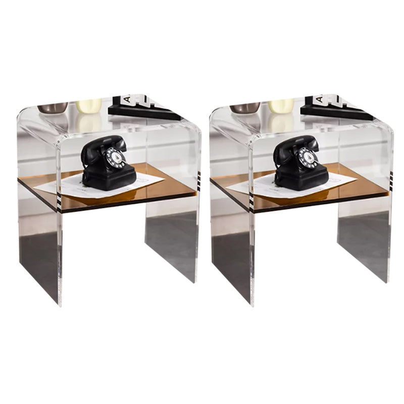 12" Wide Glam Corner Table Acrylic Storage Accent Side Table