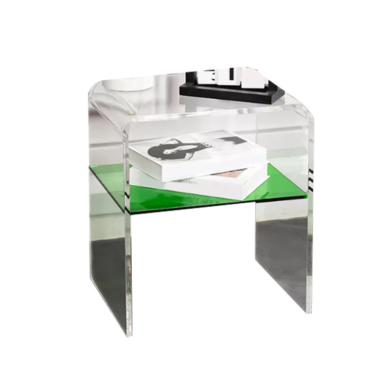 12" Wide Glam Corner Table Acrylic Storage Accent Side Table