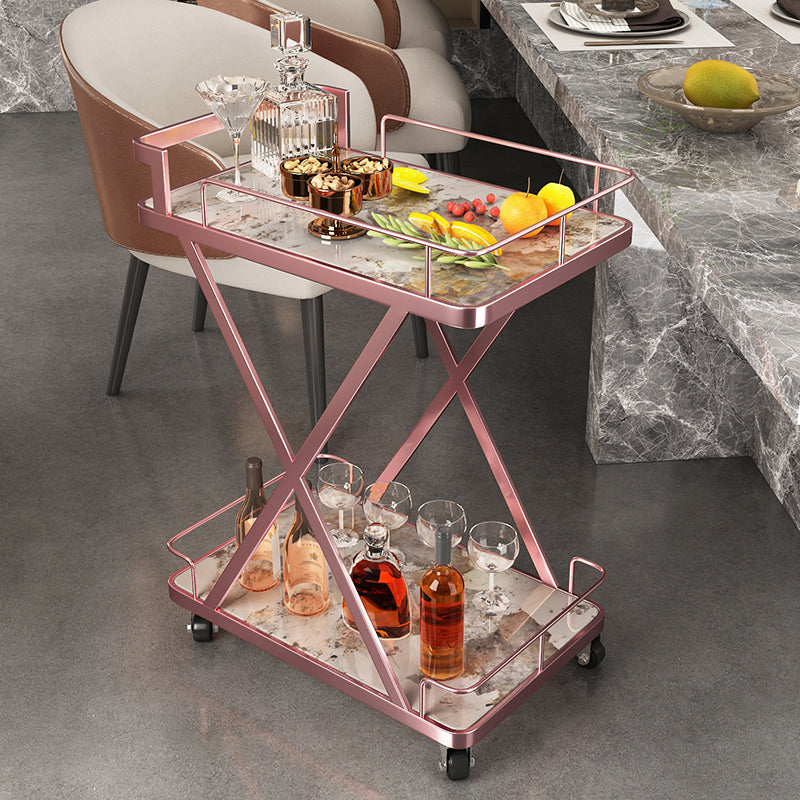 Modern Open Storage Kitchen Trolley Rectangle Dining Room Prep Table