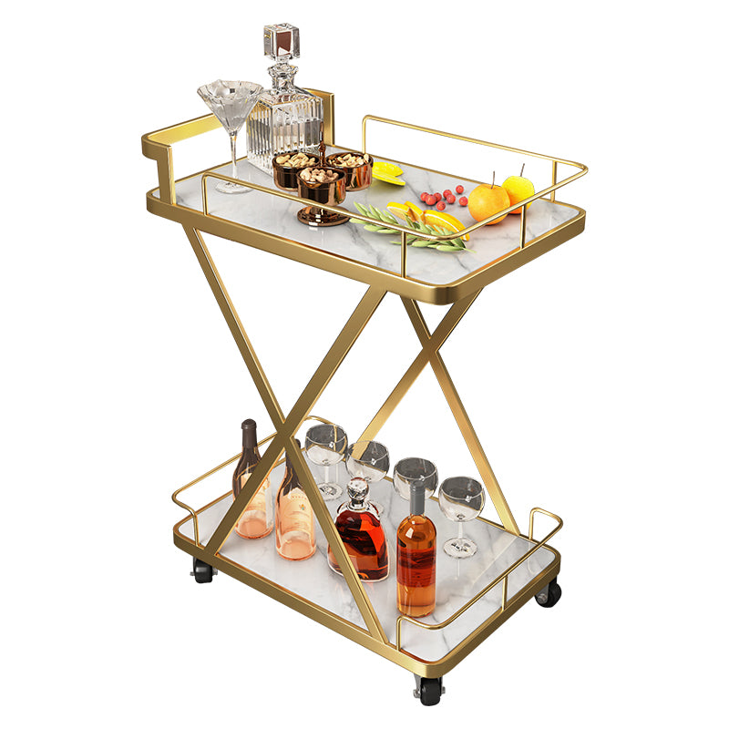 Modern Open Storage Kitchen Trolley Rectangle Dining Room Prep Table