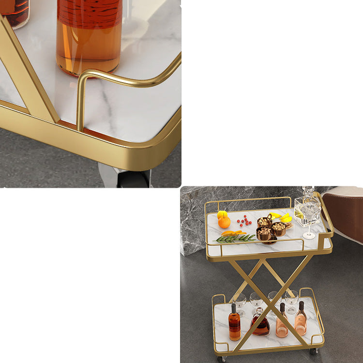 Modern Open Storage Kitchen Trolley Rectangle Dining Room Prep Table