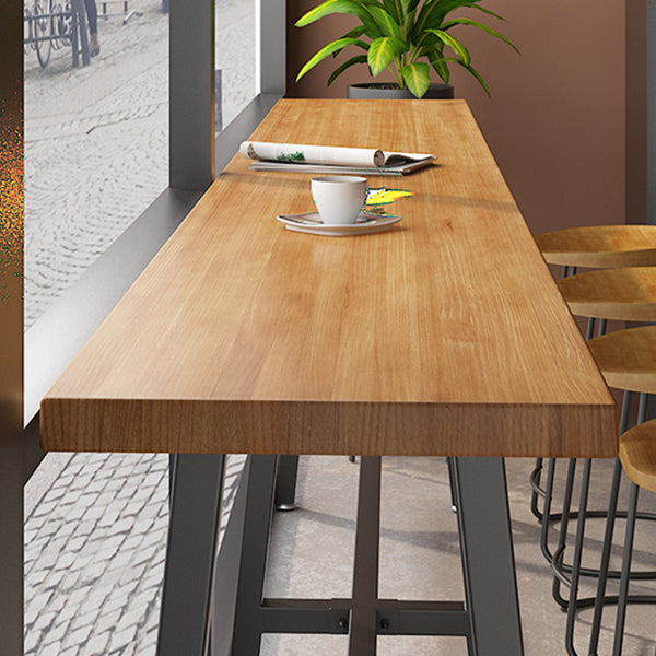 Contemporary Indoor Bar Dining Table Metal and Wood Bar Stool Table