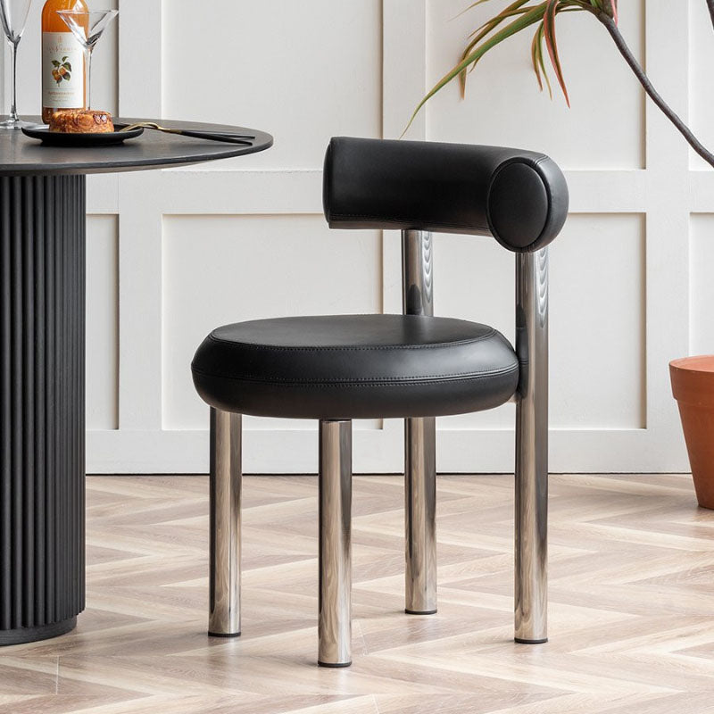 Contemporary Style Side Chair Metal Open Back Dining Room Chair for Home