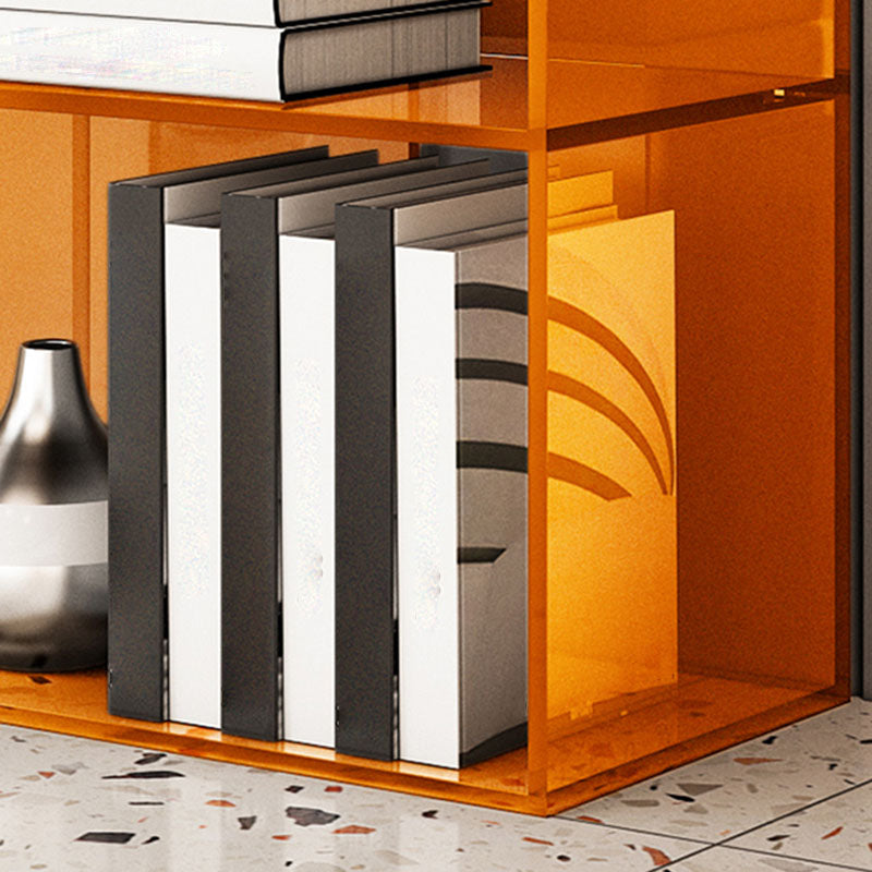 Contemporary Open Back Bookshelf Acrylic Shelf Bookcase with Shelves