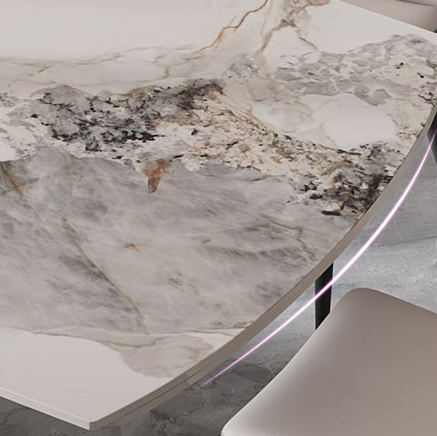 Rectangle Sintered Stone Dining Table Set 1/4/5/7 Pieces Dining Set for Kitchen