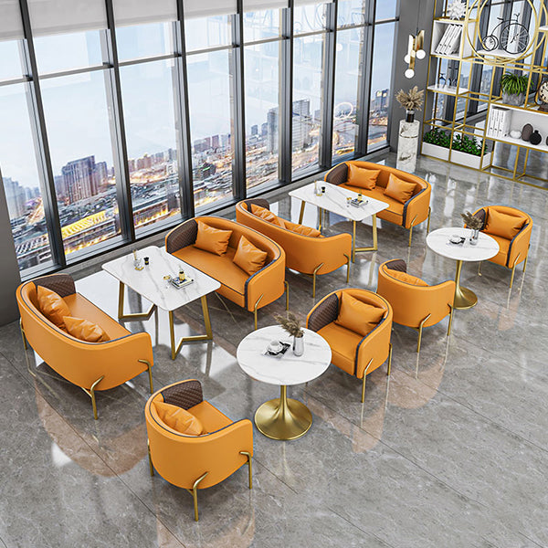 Glam Style Dinette Set 1/3/4/5 Pcs Round Stone Dinette Table with Dining Chair