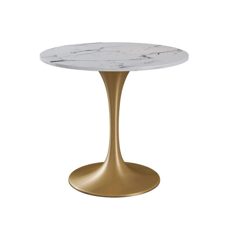 Glam Style Dinette Set 1/3/4/5 Pcs Round Stone Dinette Table with Dining Chair