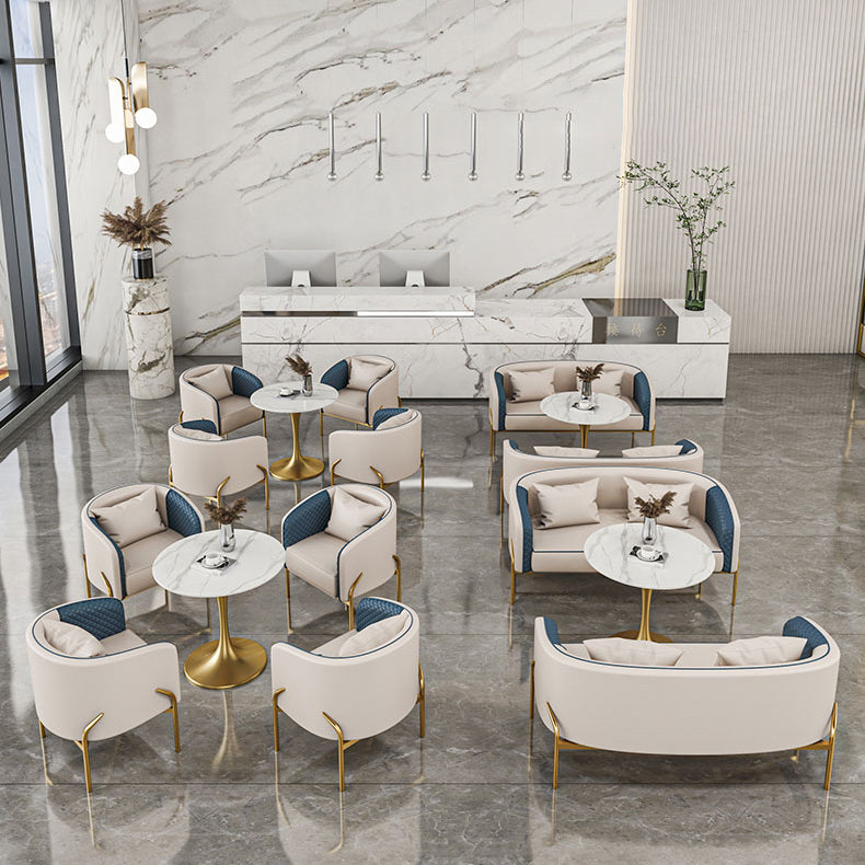 Glam Style Dinette Set 1/3/4/5 Pcs Round Stone Dinette Table with Dining Chair
