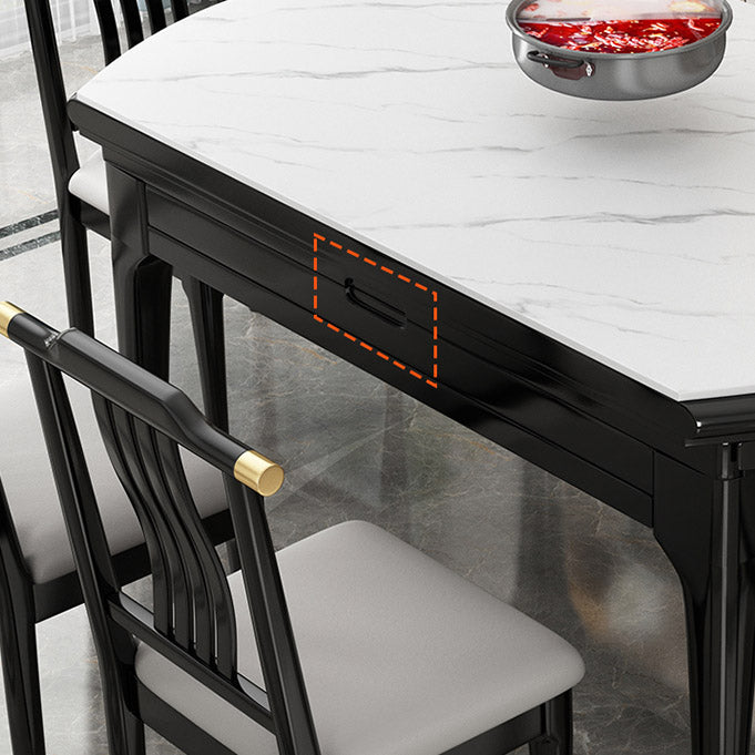 Contemporary Dining Room Table Solid Wood 4 Legs Dining Site Table