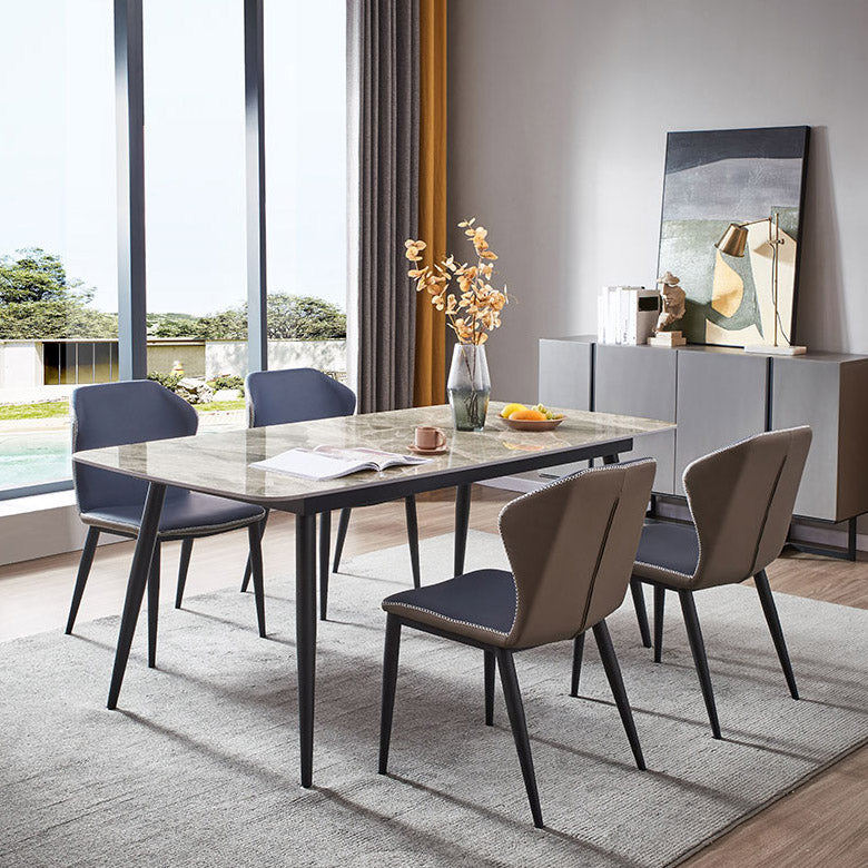 Rectangle Contemporary Dining Table 4 Legs Dining Room Table