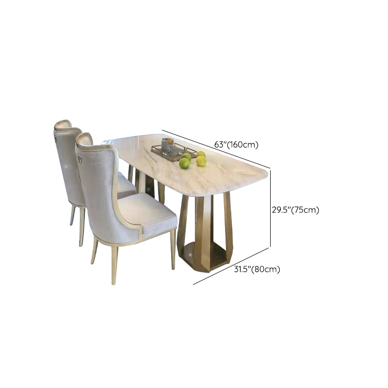 White and Gold Dinner Room Kitchen Table Traditional Luxury Dining Table