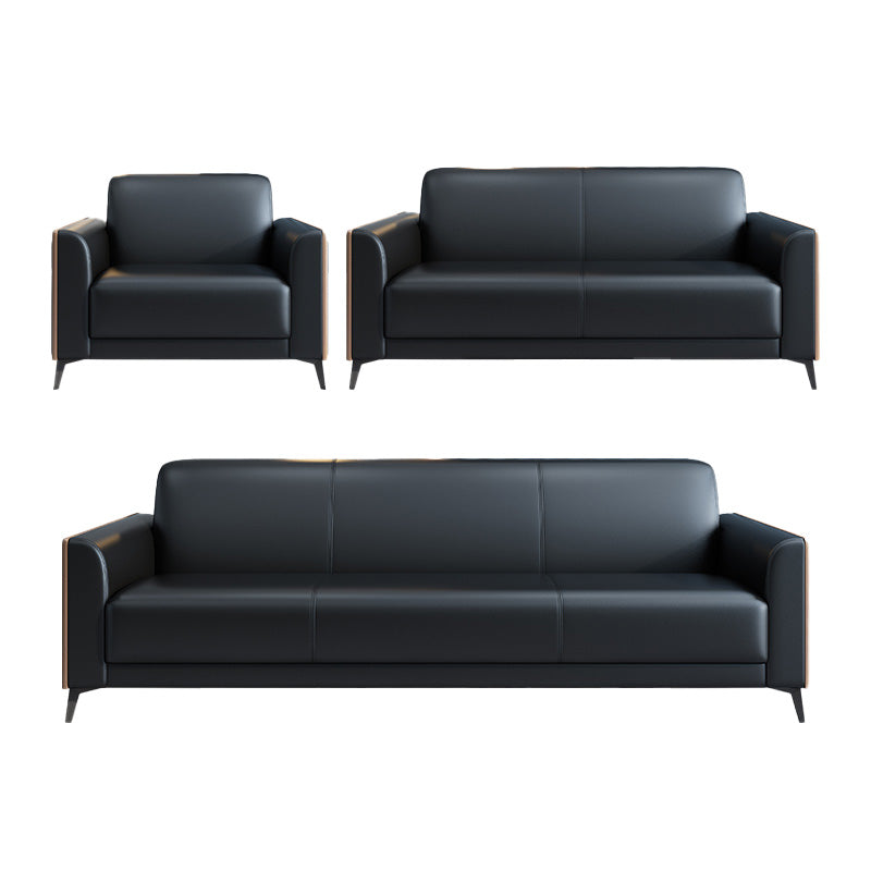 29" Wide Contemporary Sofa Black Stationary Seating for Living Room