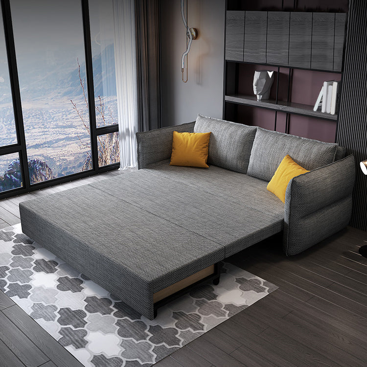 Scandinavian Futon Sleeper Sofa Pillow Back Futon and Mattress with Storage