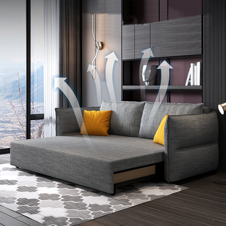 Scandinavian Futon Sleeper Sofa Pillow Back Futon and Mattress with Storage