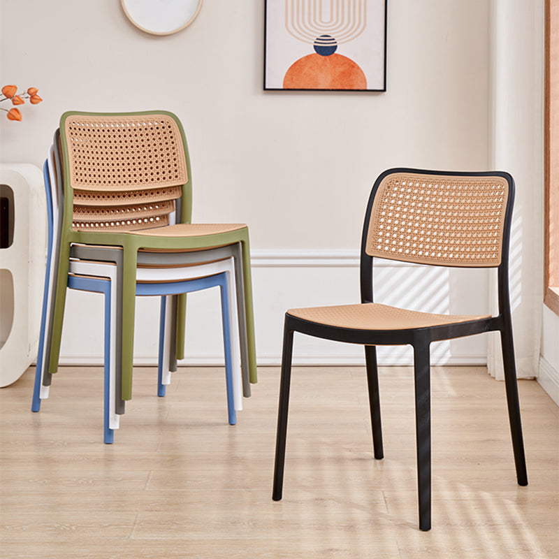 Stacking Outdoors Dining Chairs Tropical Plastic Patio Dining Chair