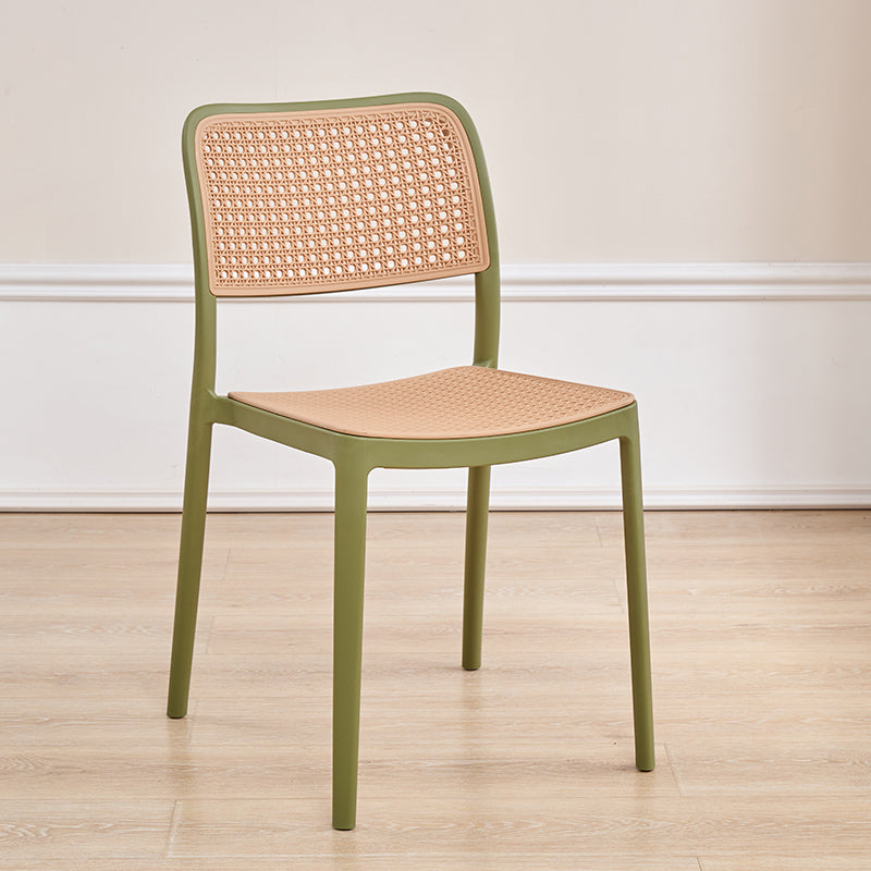 Stacking Outdoors Dining Chairs Tropical Plastic Patio Dining Chair