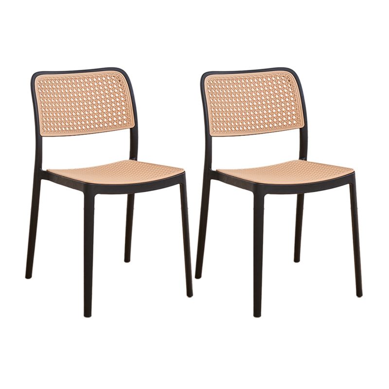 Stacking Outdoors Dining Chairs Tropical Plastic Patio Dining Chair