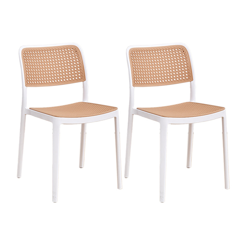 Stacking Outdoors Dining Chairs Tropical Plastic Patio Dining Chair