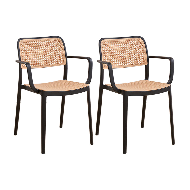 Stacking Outdoors Dining Chairs Tropical Plastic Patio Dining Chair