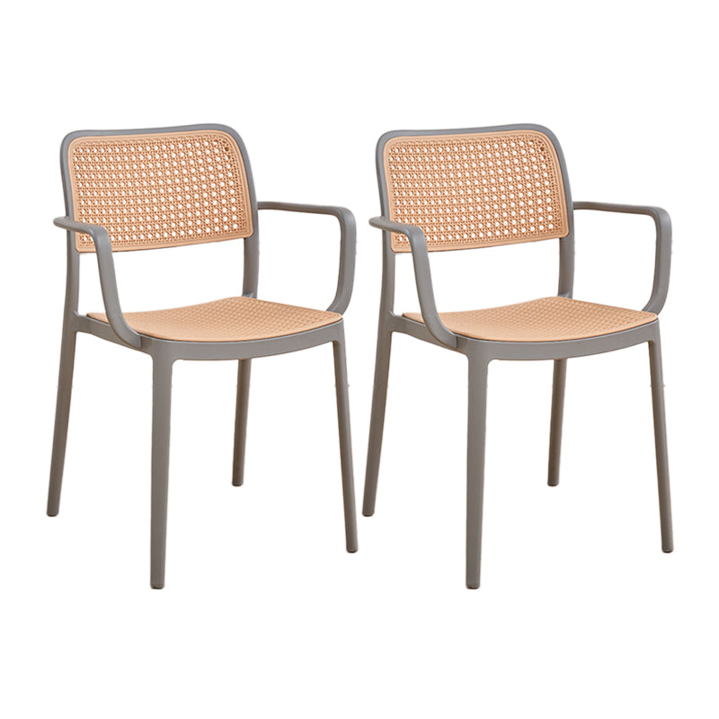 Stacking Outdoors Dining Chairs Tropical Plastic Patio Dining Chair