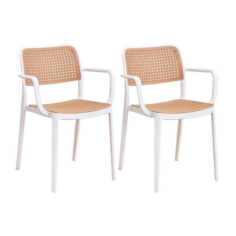 Stacking Outdoors Dining Chairs Tropical Plastic Patio Dining Chair