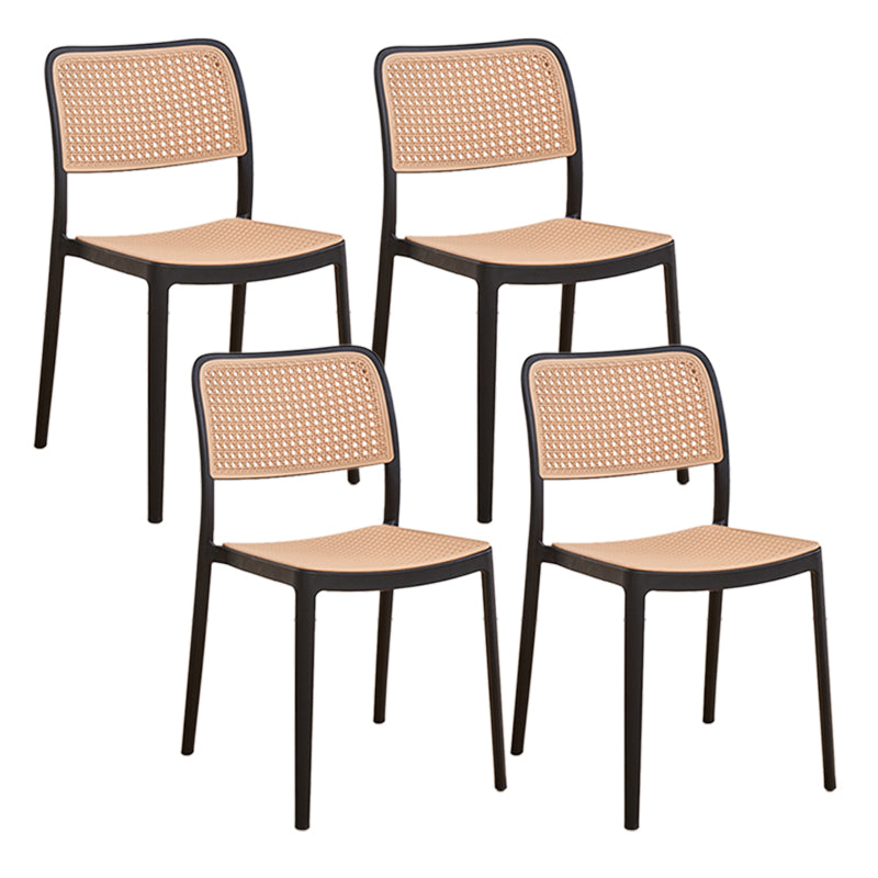 Stacking Outdoors Dining Chairs Tropical Plastic Patio Dining Chair