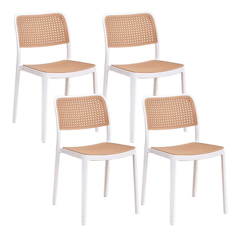 Stacking Outdoors Dining Chairs Tropical Plastic Patio Dining Chair