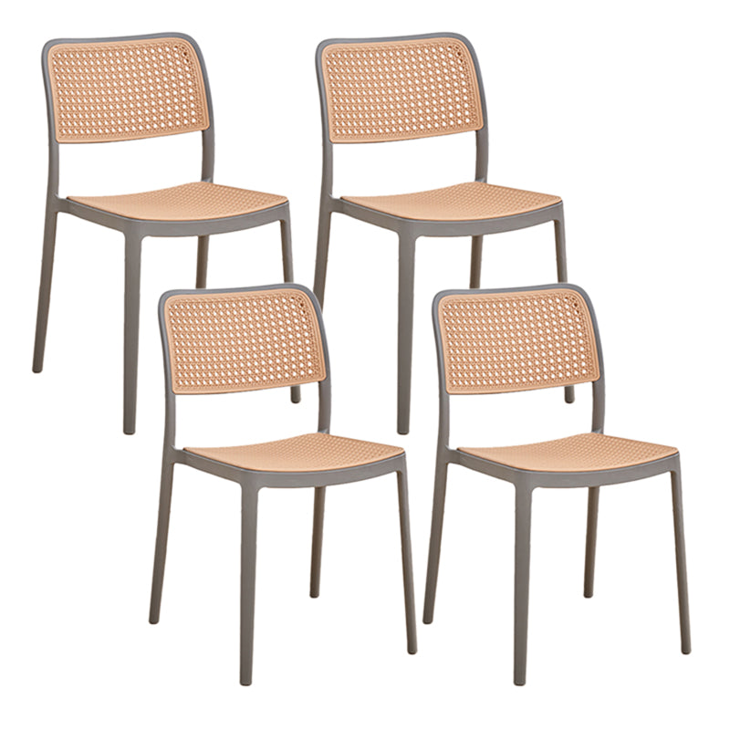 Stacking Outdoors Dining Chairs Tropical Plastic Patio Dining Chair