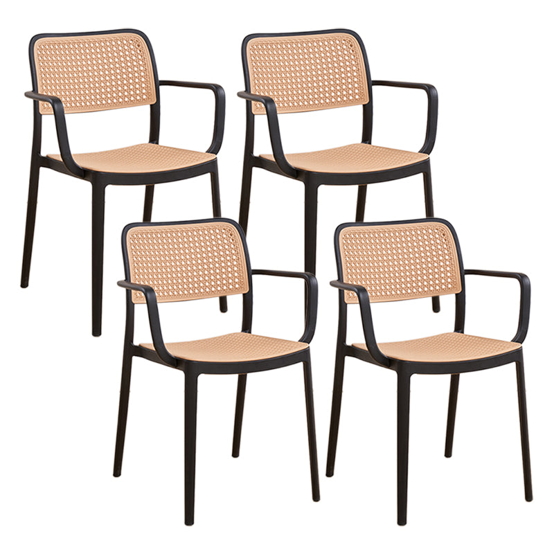 Stacking Outdoors Dining Chairs Tropical Plastic Patio Dining Chair